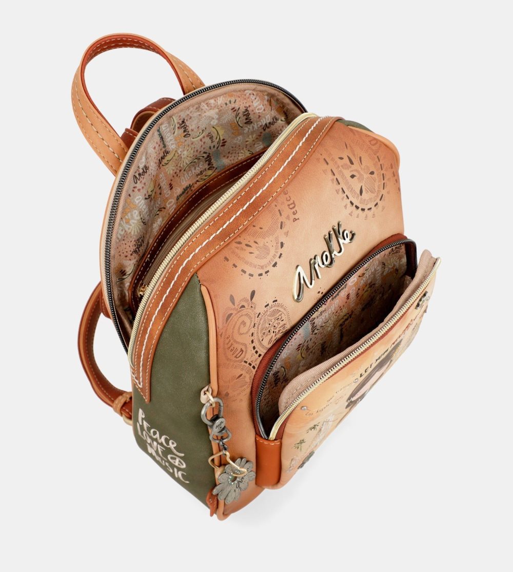 Batohy Anekke Peace & Love Camel Medium Backpack Damske | 0651987-ZF