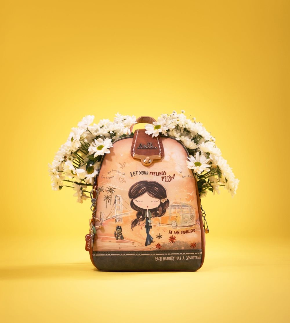 Batohy Anekke Peace & Love Camel Triple Compartment Backpack Damske | 5246807-BA