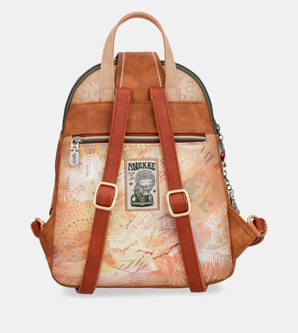 Batohy Anekke Peace & Love Camel Triple Compartment Backpack Damske | 5246807-BA