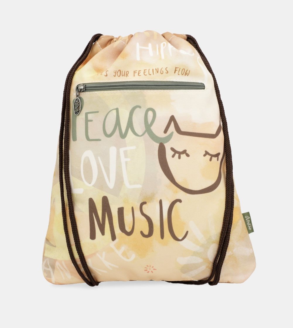 Batohy Anekke Peace & Love Fabric Drawstring Backpack Damske | 3541672-WN