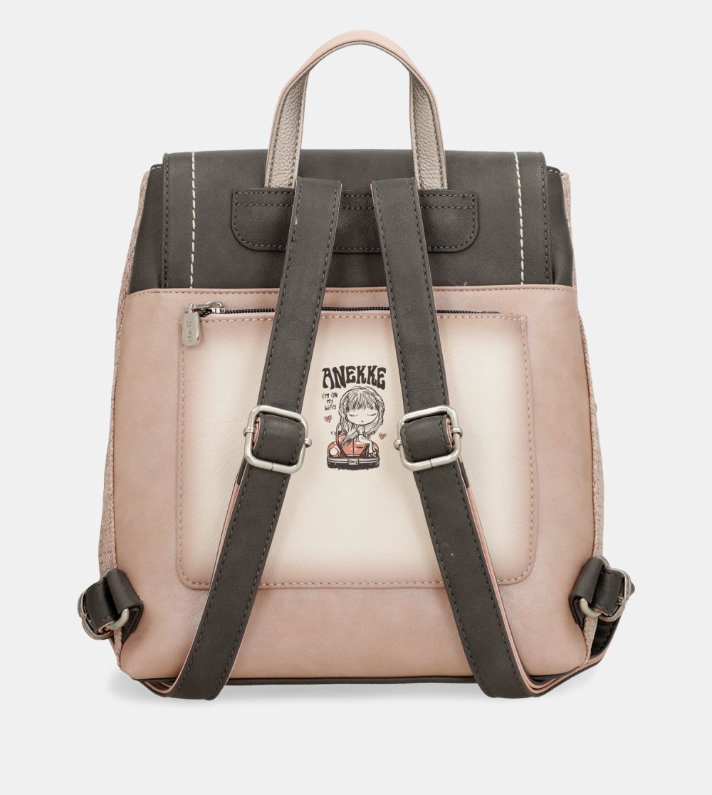Batohy Anekke Peace & Love Pink Backpack With Flap Damske | 9128047-HF