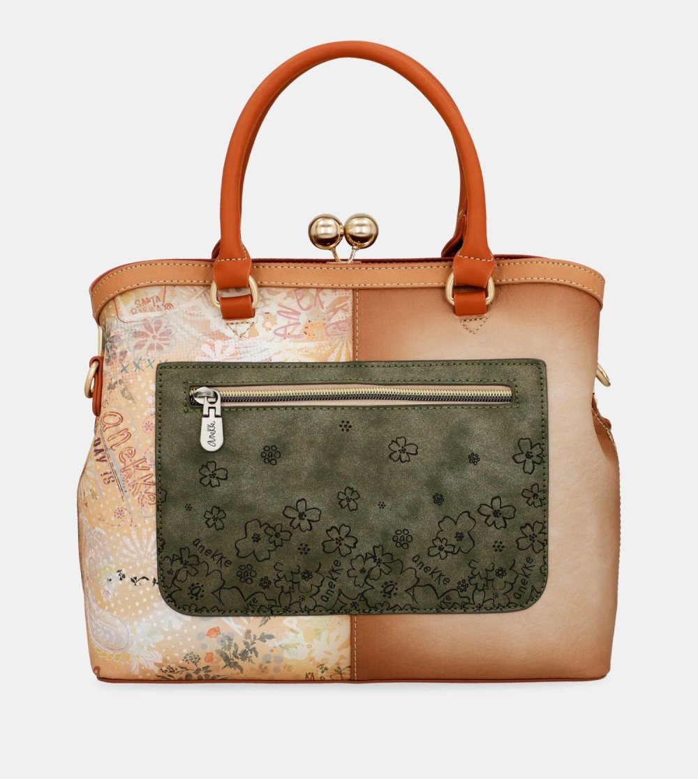 Crossbody Kabelka Anekke Peace & Love Camel Kiss Clasp Bag Damske | 3986017-UB