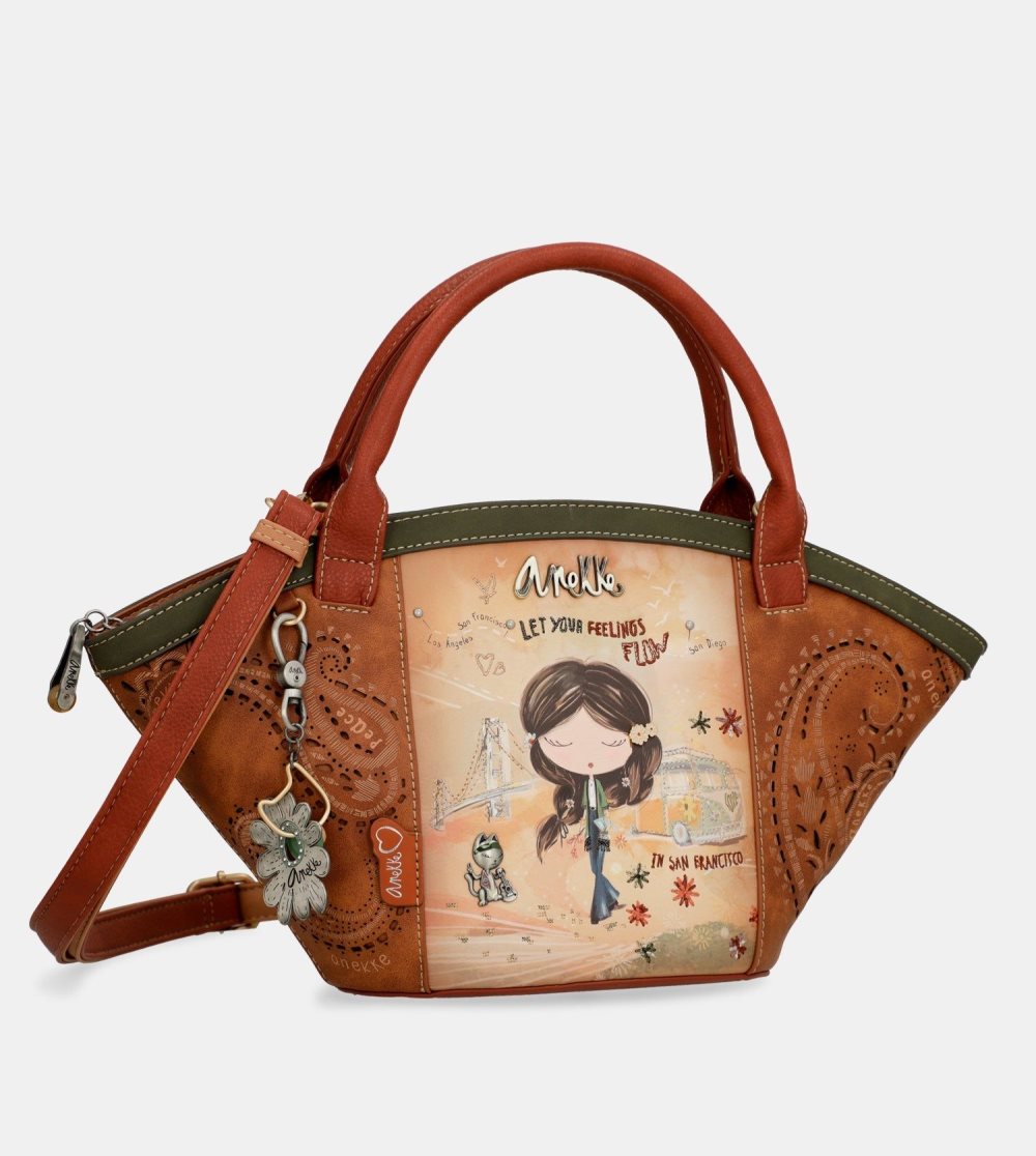 Crossbody Kabelka Anekke Peace & Love Camel Basket Bag Damske | 6028971-CH
