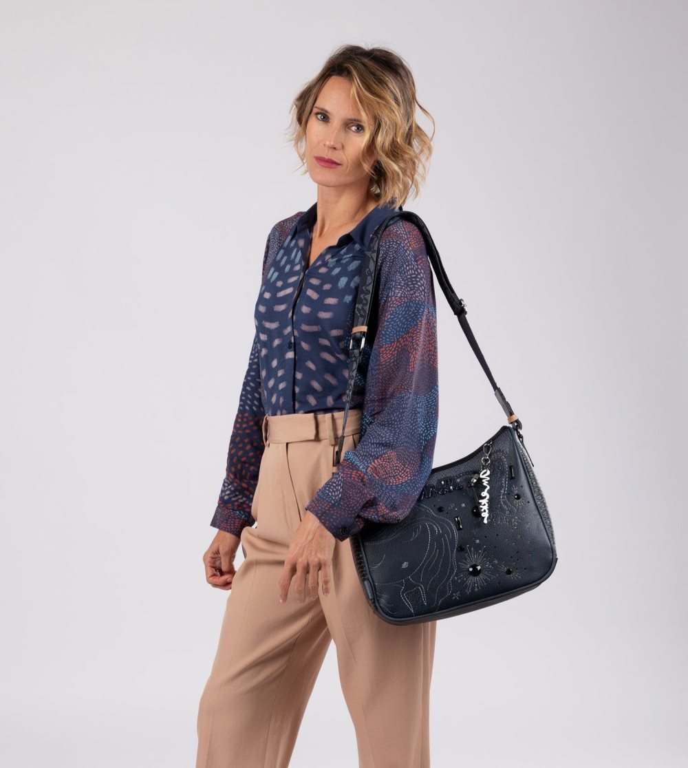 Crossbody Kabelka Anekke Studio Navy Blue Large Crossbody Bag Damske | 0315248-VE