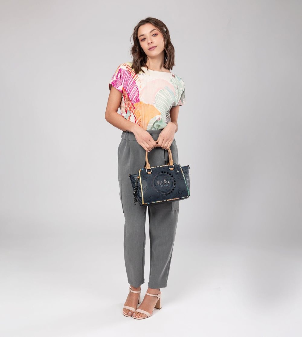 Crossbody Kabelka Anekke Studio Navy Blue Bowling Bag Damske | 3192806-RB