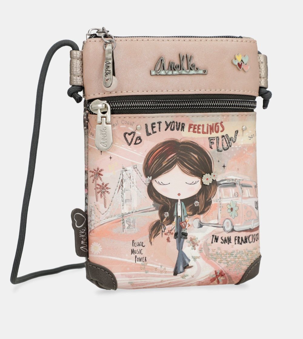 Glasses Cases Anekke Peace & Love Pink Mini Crossbody Bag Damske | 7609325-ZH