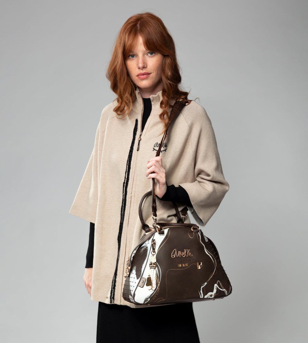 Kabelka Anekke Nature Shodo Brown 2-handle Shoulder Bag Damske | 3562197-VY
