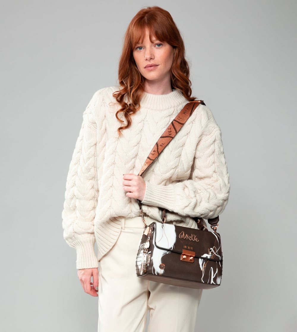 Kabelka Anekke Nature Shodo Brown Flap Bag Damske | 7295386-QX