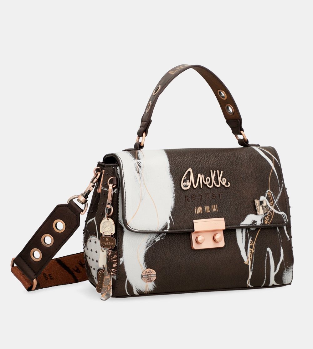 Kabelka Anekke Nature Shodo Brown Flap Bag Damske | 7295386-QX