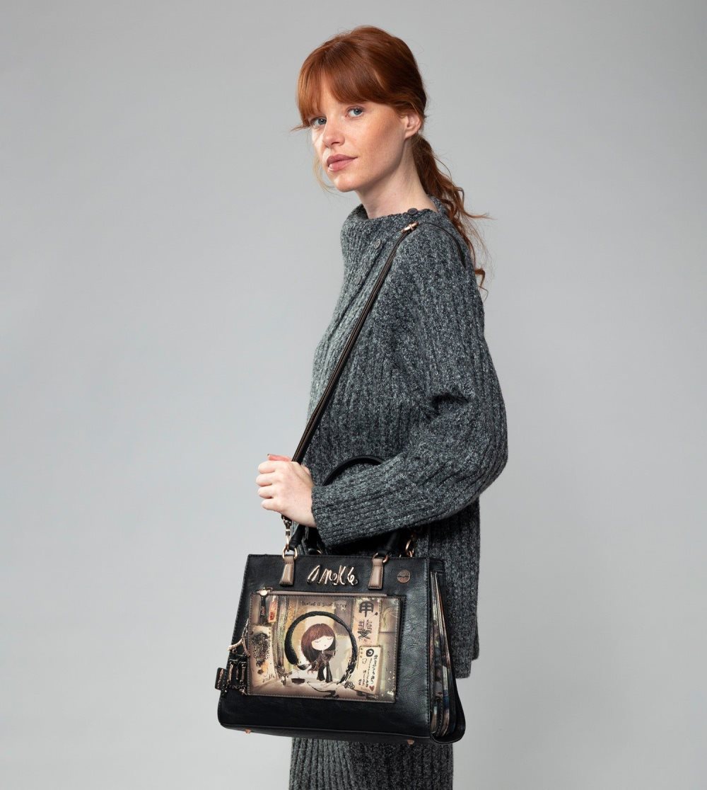 Kabelka Anekke Shoen Black Tote With Shoulder Strap Damske | 1084267-BY