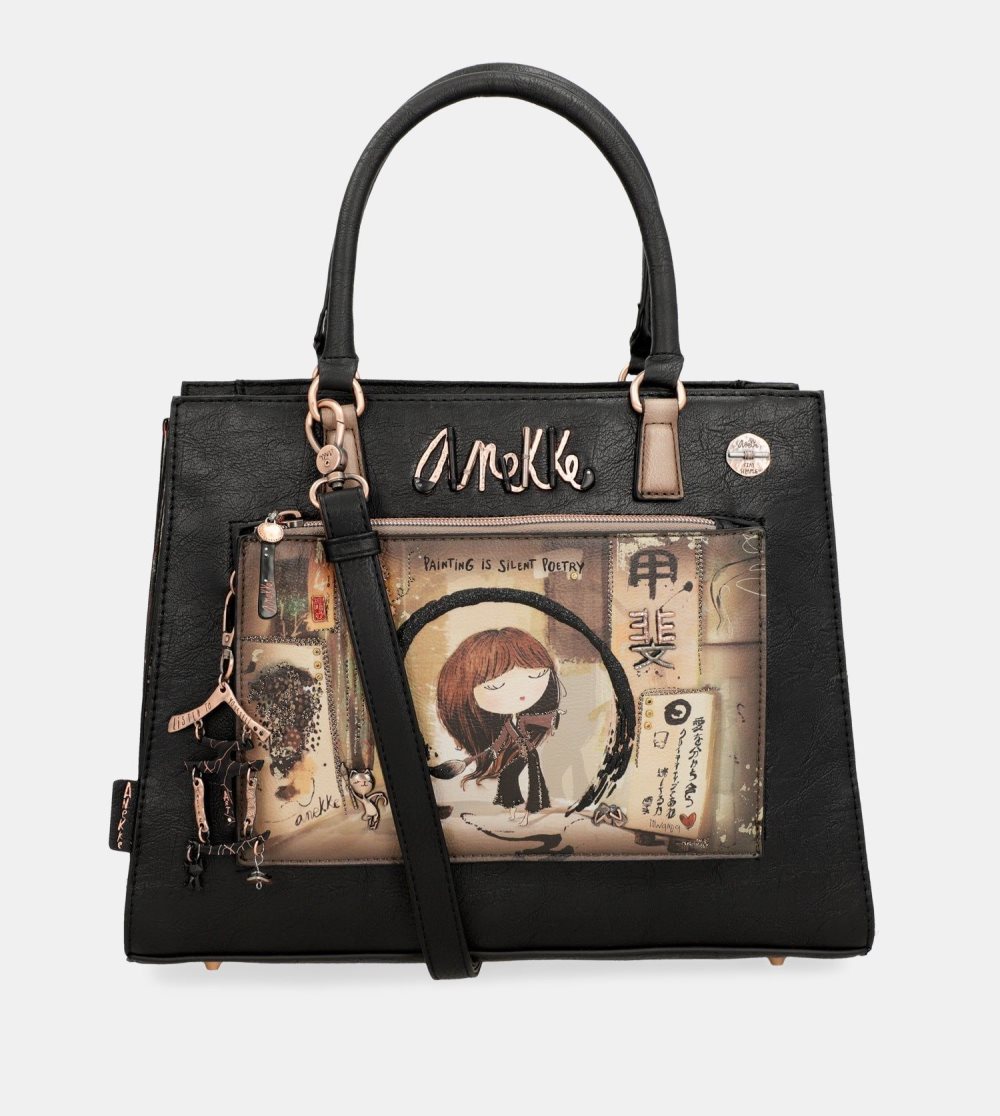 Kabelka Anekke Shoen Black Tote With Shoulder Strap Damske | 1084267-BY
