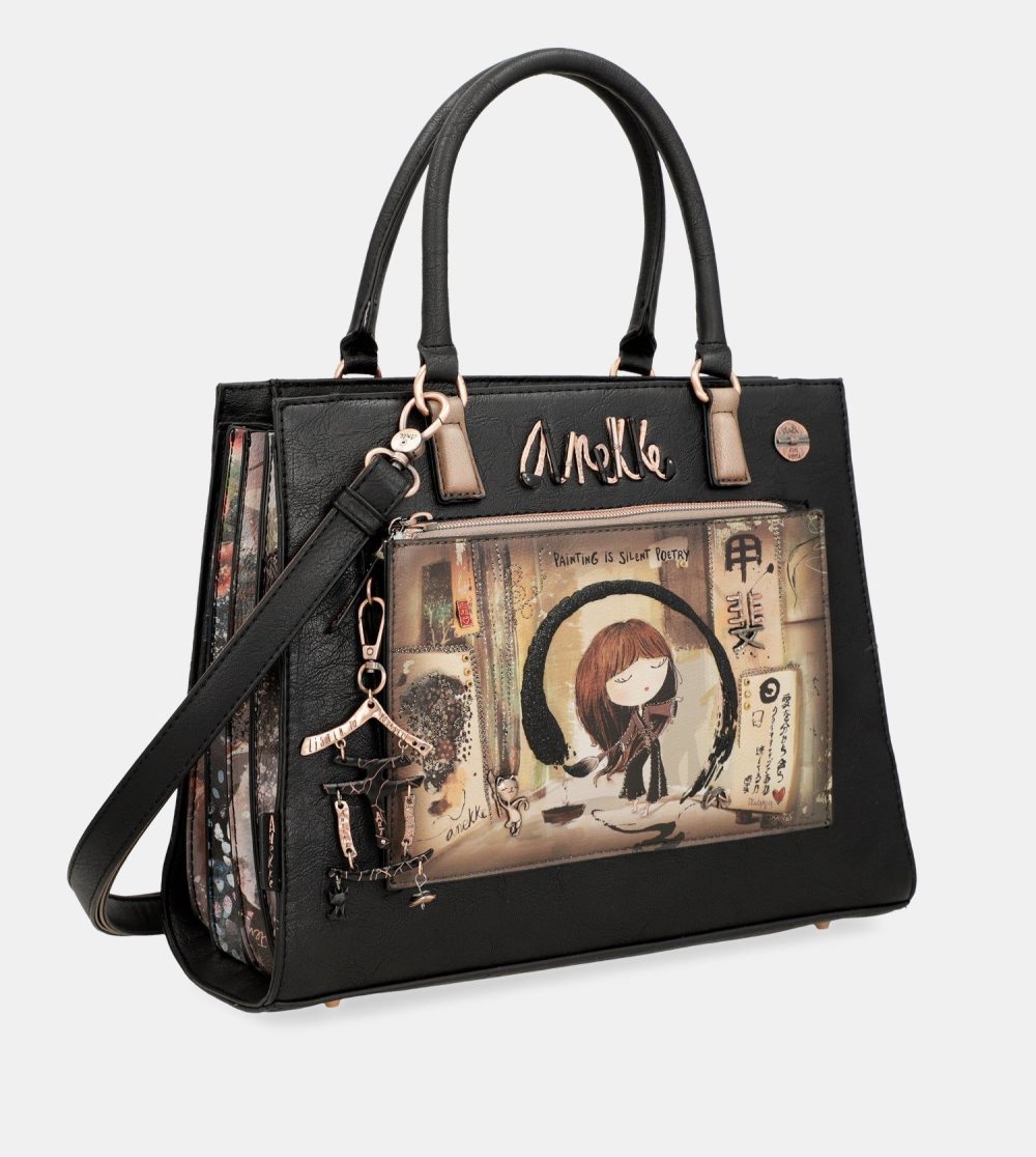 Kabelka Anekke Shoen Black Tote With Shoulder Strap Damske | 1084267-BY