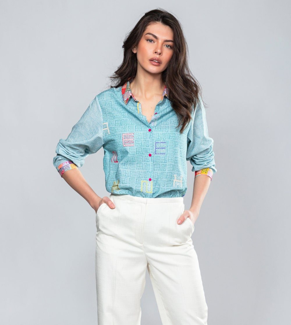 Kosele Anekke Blue Shirt Damske | 2894150-XZ
