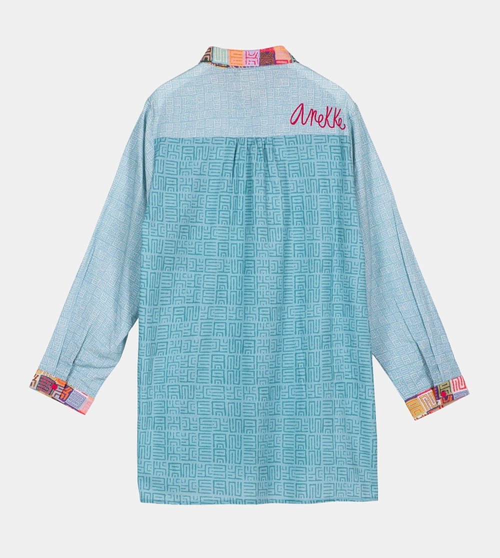 Kosele Anekke Blue Shirt Damske | 2894150-XZ
