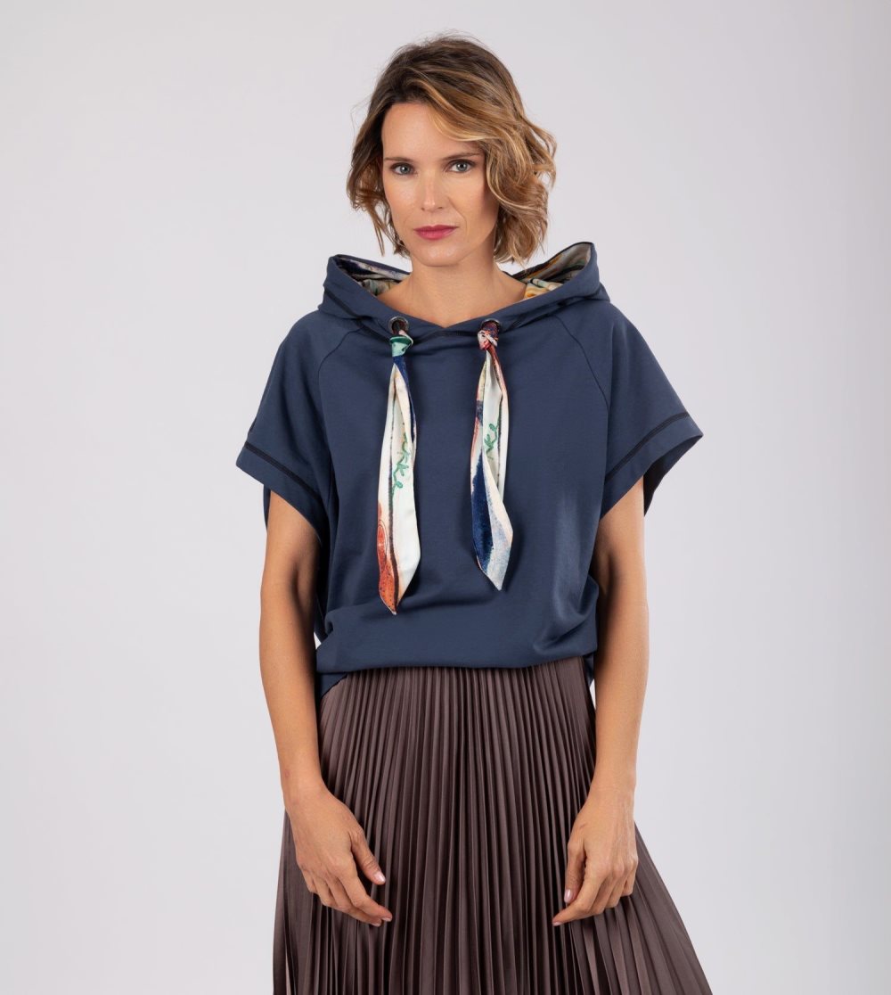 Mikiny Anekke Studio Navy Blue Sleeveless Sweatshirt Damske | 4157083-HF