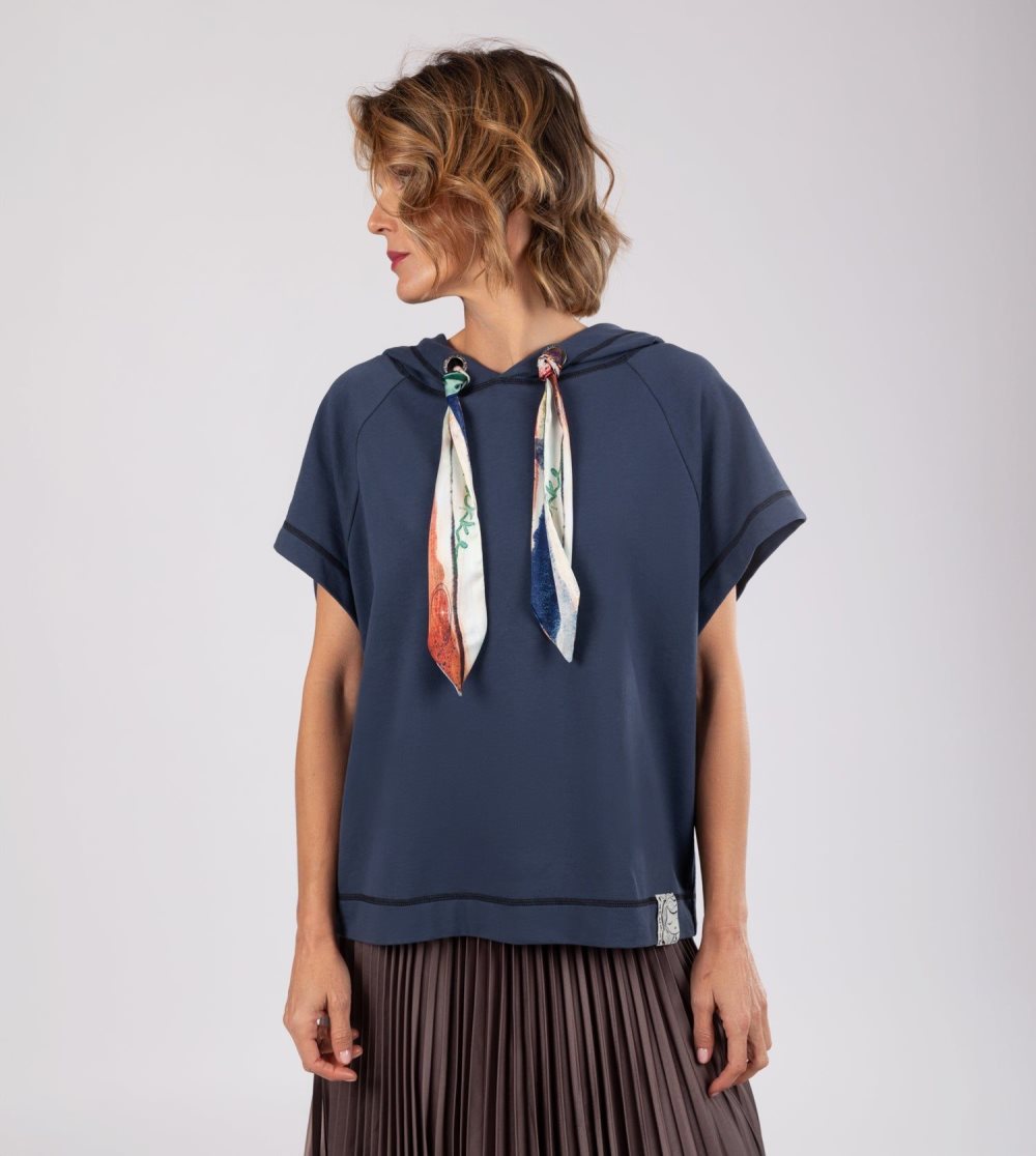 Mikiny Anekke Studio Navy Blue Sleeveless Sweatshirt Damske | 4157083-HF