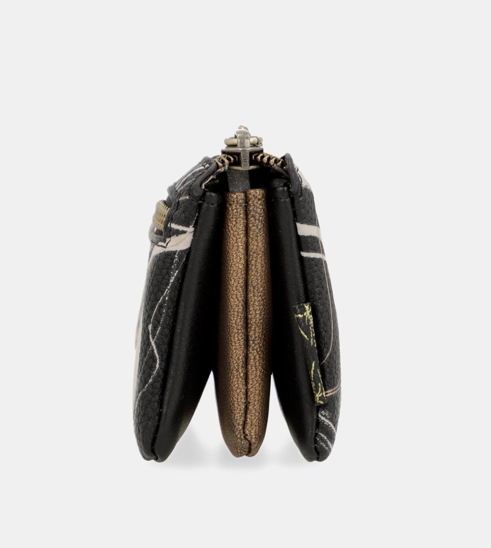 Penazenky Anekke 3 Compartment Purse Black Nature Shodo Damske | 5861732-FU