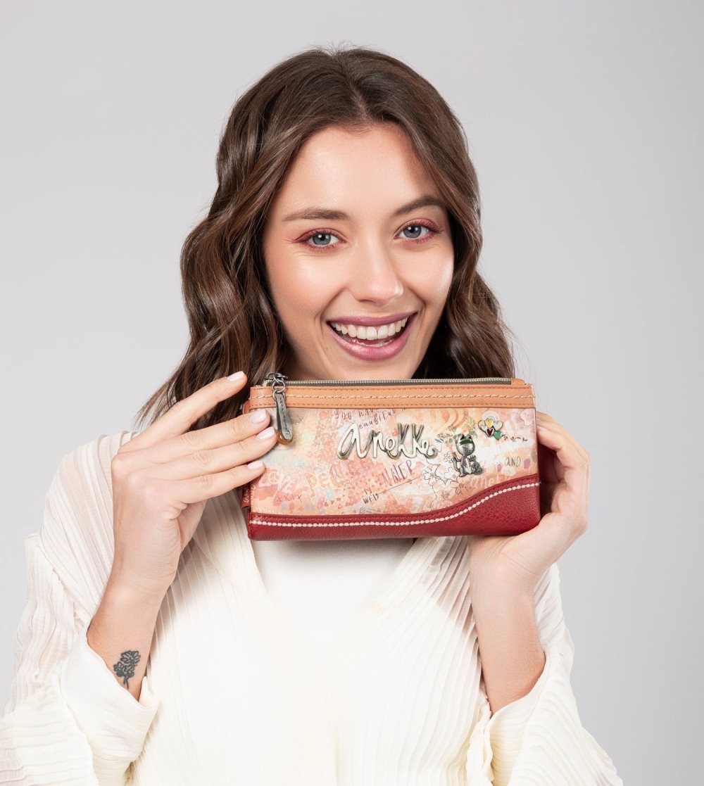 Penazenky Anekke Flowers Flexible Large Rfid Wallet Damske | 7308521-NZ
