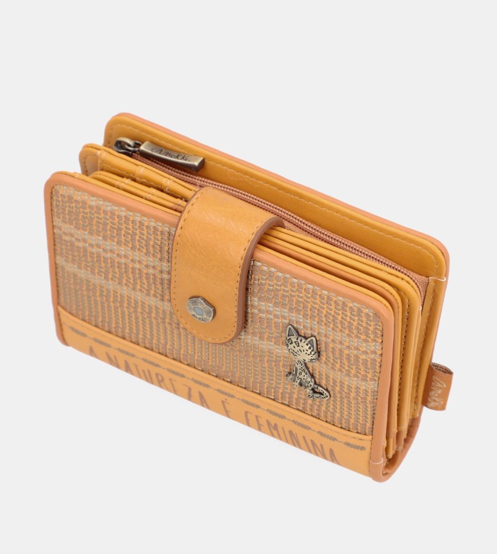 Penazenky Anekke Nature Pachamama Medium Rfid Wallet Ochre Ocher Damske | 1493572-UO