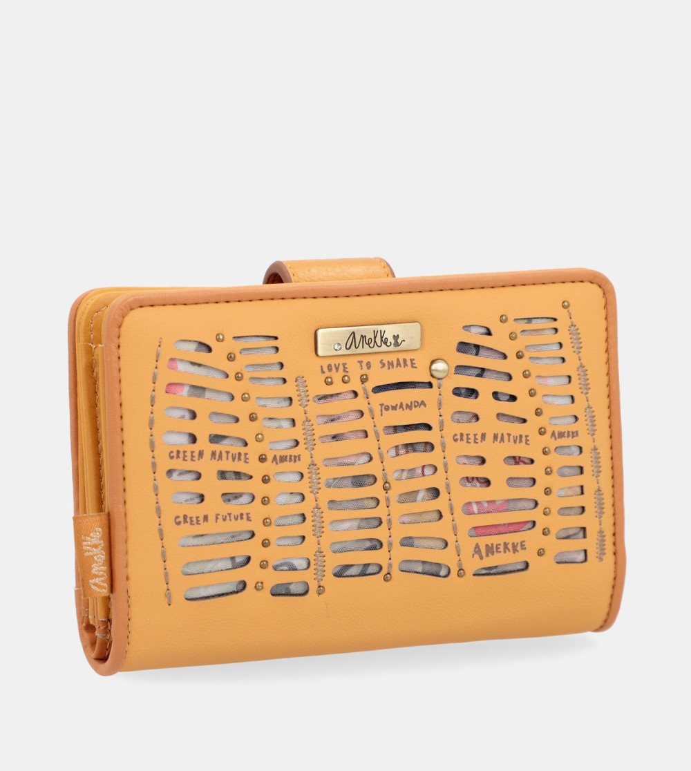Penazenky Anekke Nature Pachamama Medium Rfid Wallet Ochre Ocher Damske | 1493572-UO
