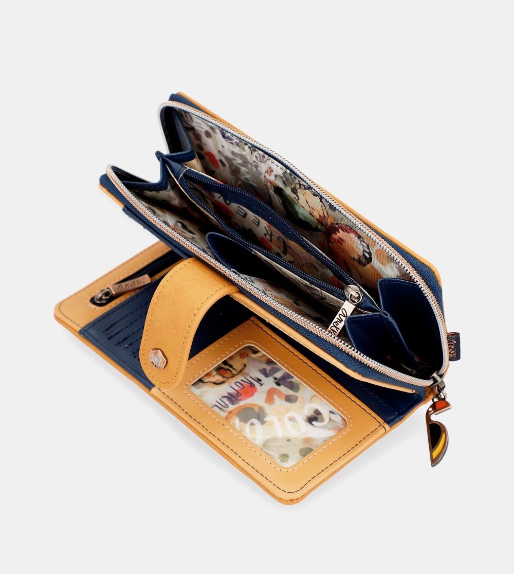 Penazenky Anekke Nature Pachamama Navy Blue Large Rfid Wallet Damske | 7810493-LR