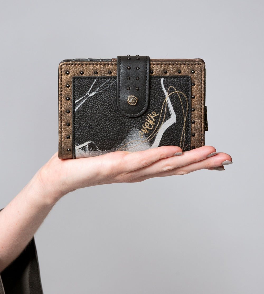 Penazenky Anekke Nature Shodo Black Flexible Rfid Wallet Damske | 5167983-KN
