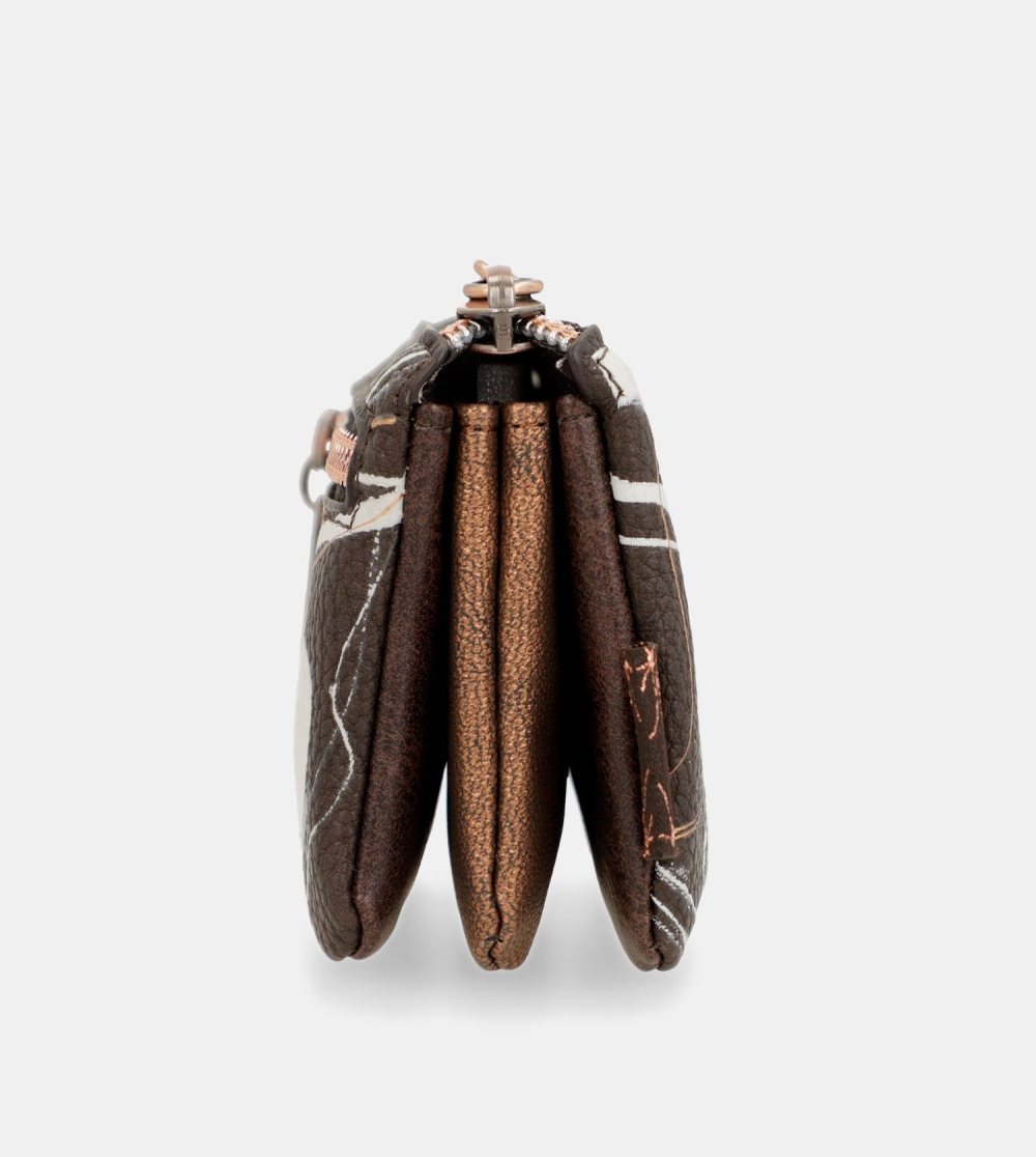 Penazenky Anekke Nature Shodo Brown 3 Compartment Purse Damske | 6702839-RB