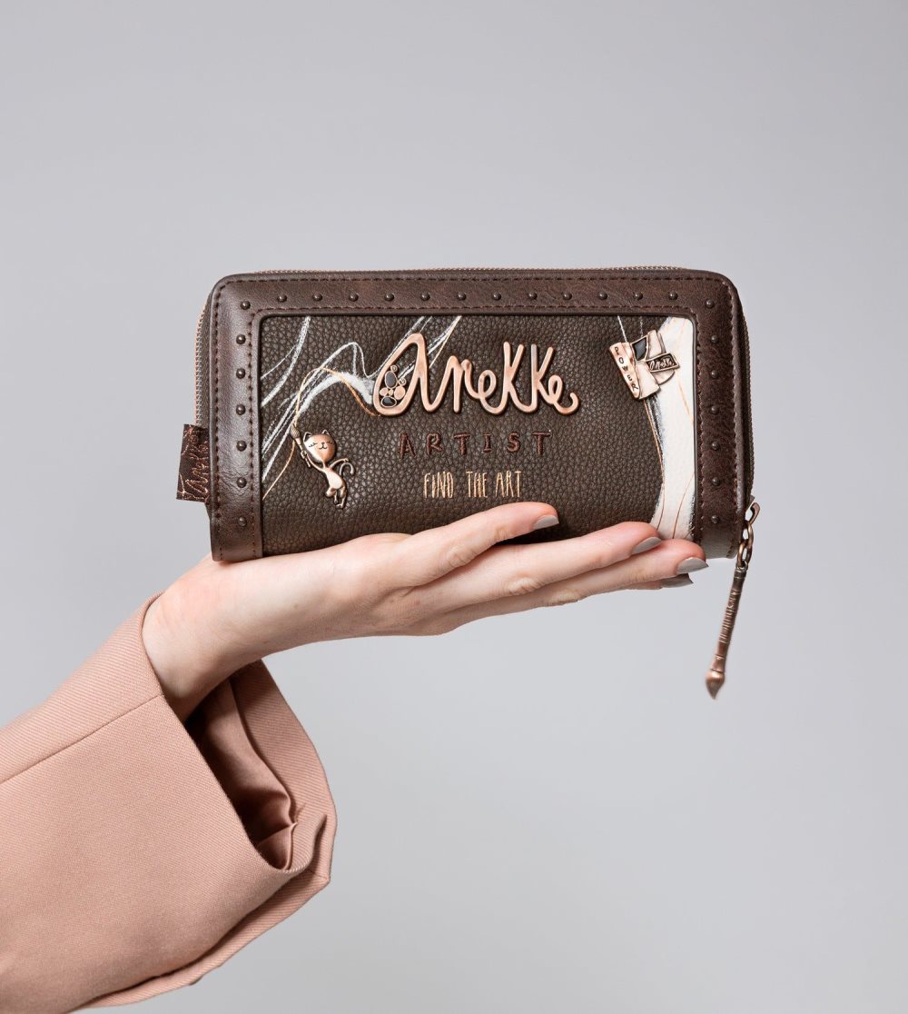 Penazenky Anekke Nature Shodo Large Brown Rfid Wallet Nature Shodo Damske | 7826914-DQ