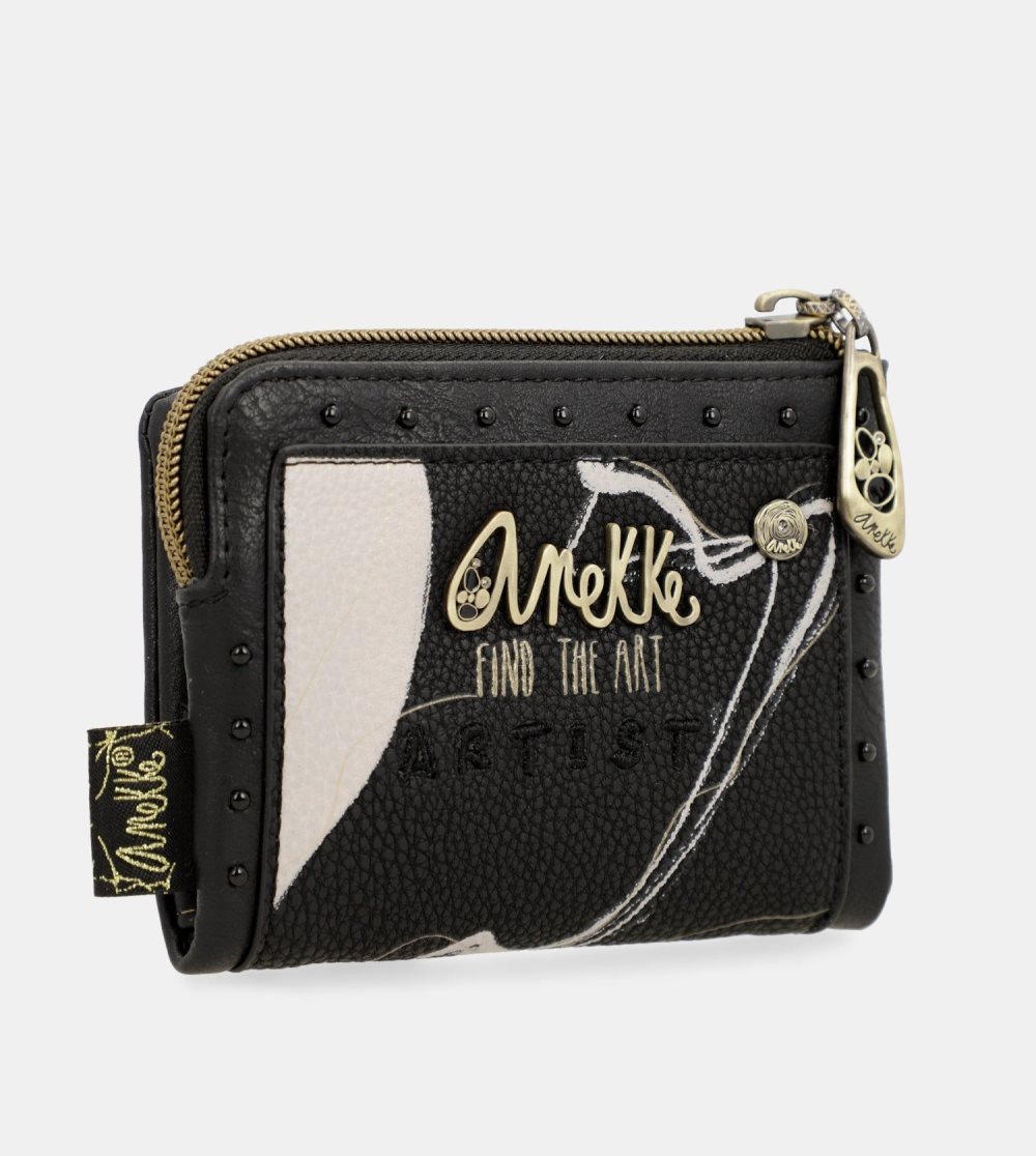 Penazenky Anekke Nature Shodo Small Black Rfid Wallet Damske | 4285760-IL