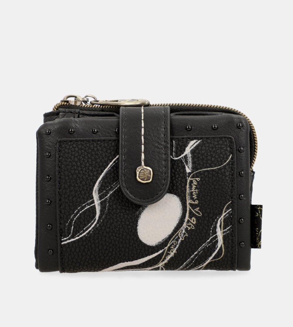 Penazenky Anekke Nature Shodo Small Black Rfid Wallet Damske | 4285760-IL