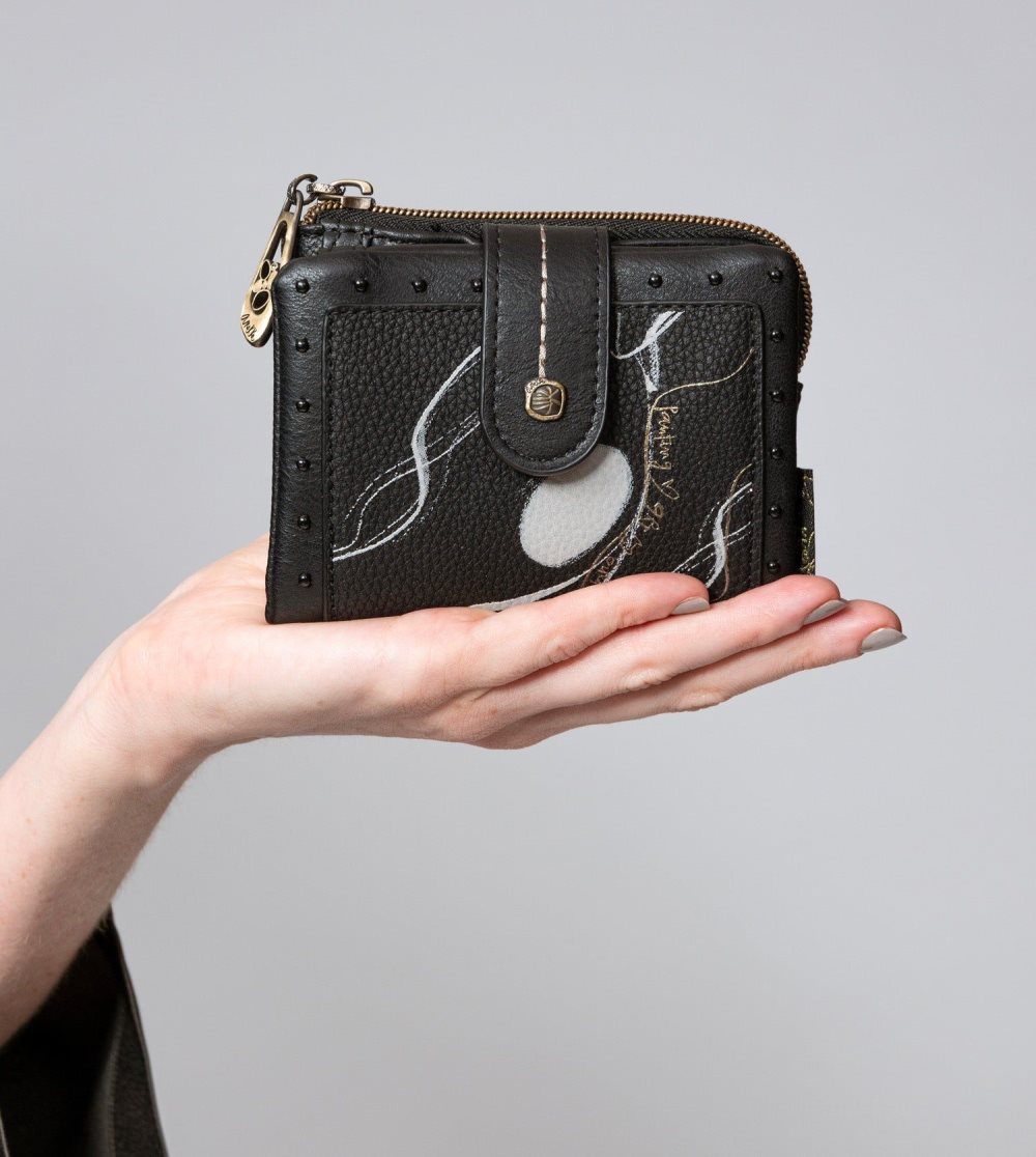 Penazenky Anekke Nature Shodo Small Black Rfid Wallet Damske | 4285760-IL