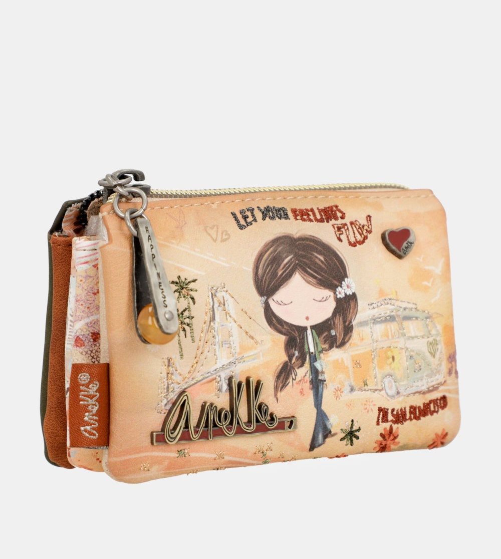 Penazenky Anekke Peace & Love Camel 3-compartment Coin Purse Damske | 7431096-KY