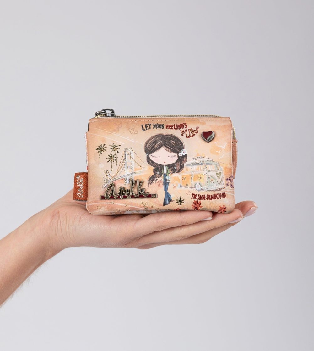 Penazenky Anekke Peace & Love Camel 3-compartment Coin Purse Damske | 7431096-KY