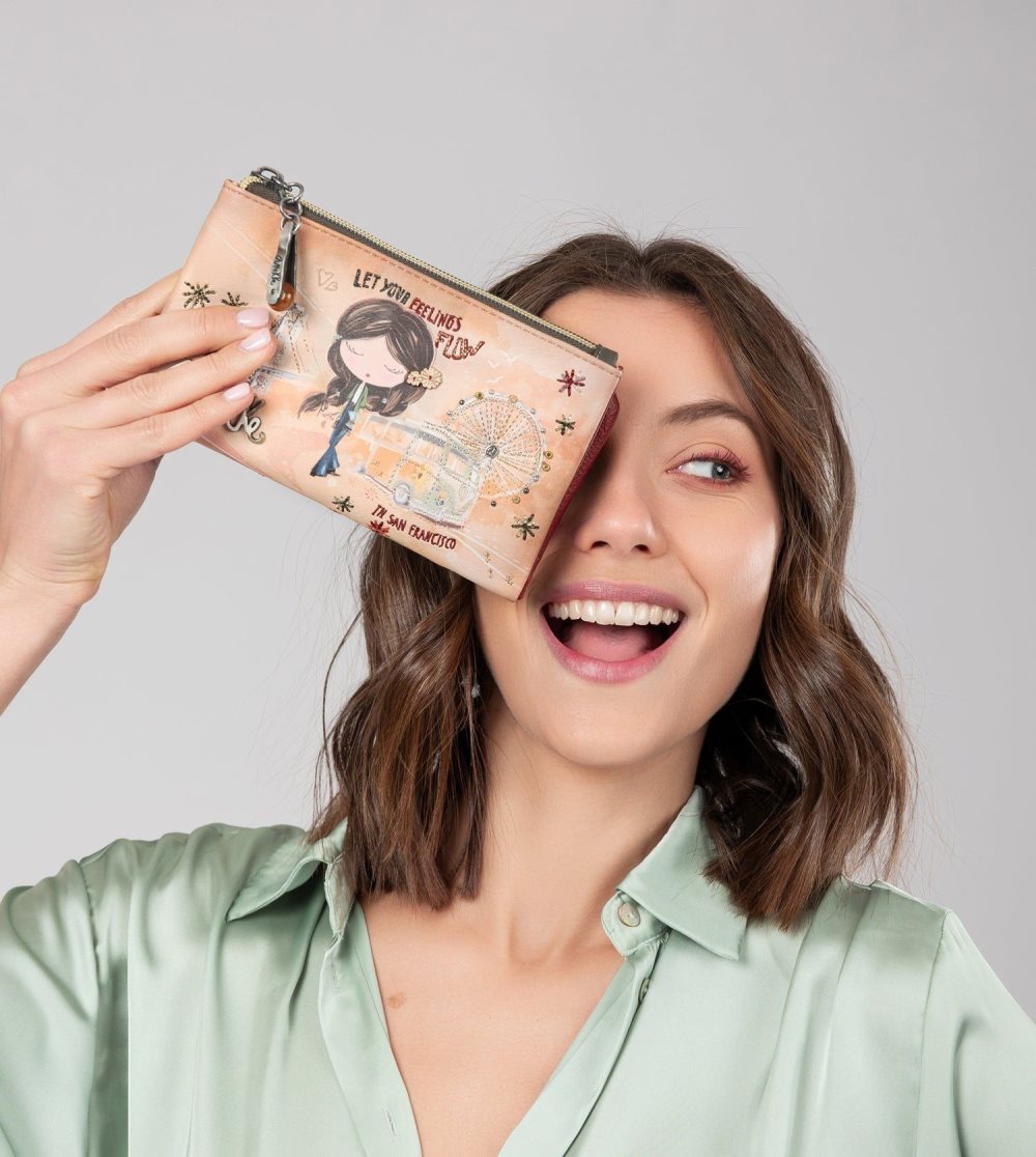Penazenky Anekke Peace & Love Camel Flexible Rfid Wallet Damske | 6501243-FD