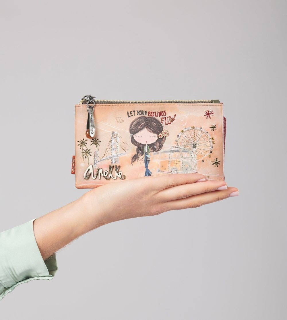 Penazenky Anekke Peace & Love Camel Flexible Rfid Wallet Damske | 6501243-FD