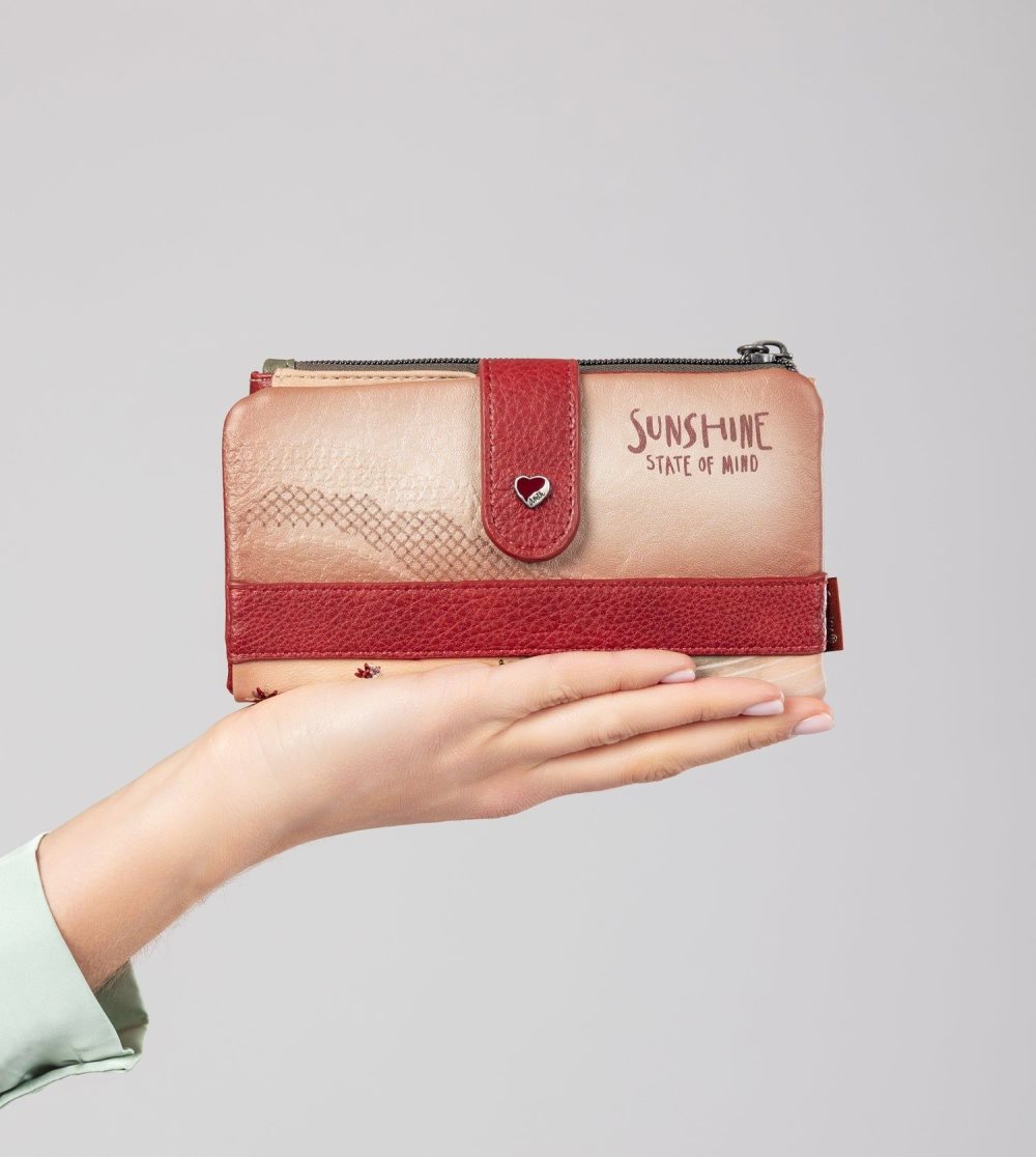 Penazenky Anekke Peace & Love Camel Flexible Rfid Wallet Damske | 6501243-FD