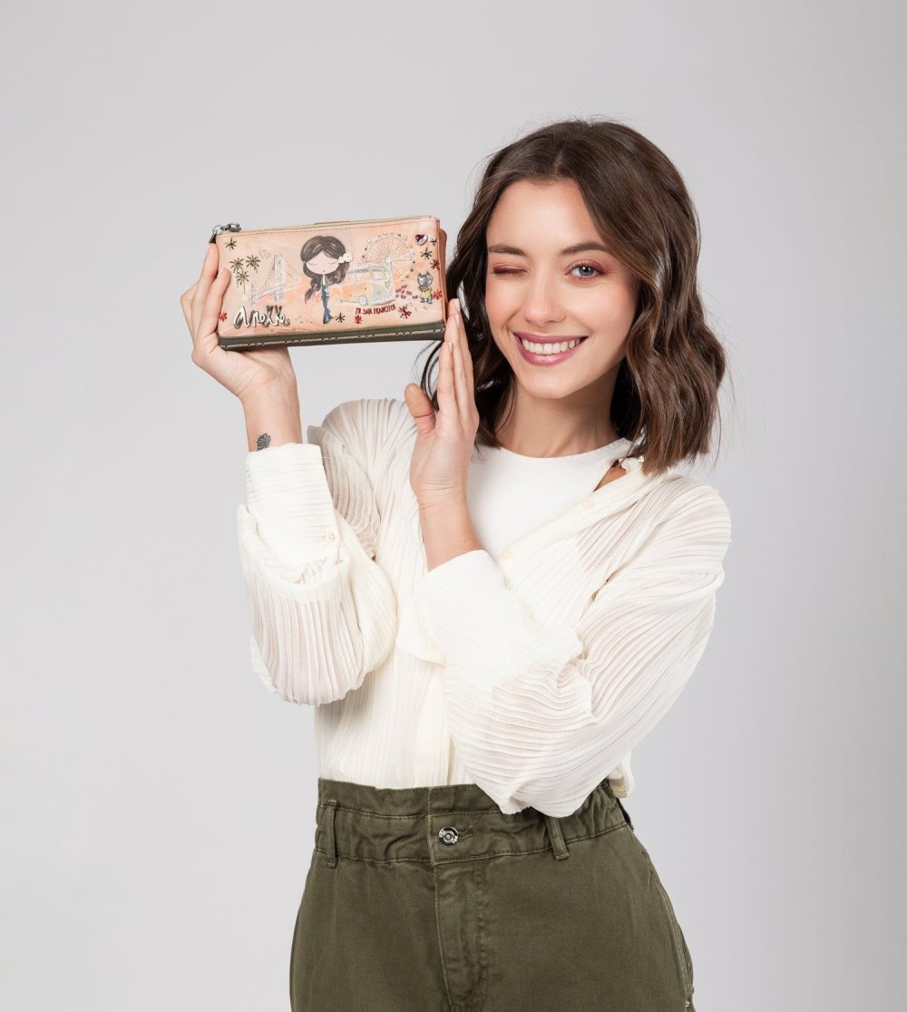 Penazenky Anekke Peace & Love Camel Large Rfid Wallet Damske | 5639421-AX