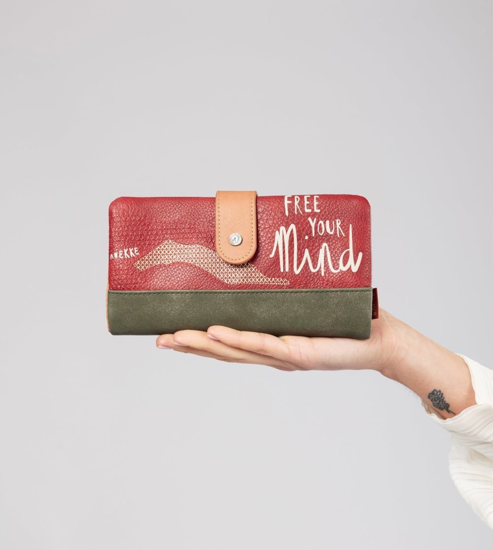 Penazenky Anekke Peace & Love Camel Large Rfid Wallet Damske | 5639421-AX