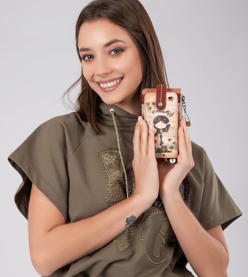 Penazenky Anekke Peace & Love Camel Rfid Card Holder Damske | 1074652-BP