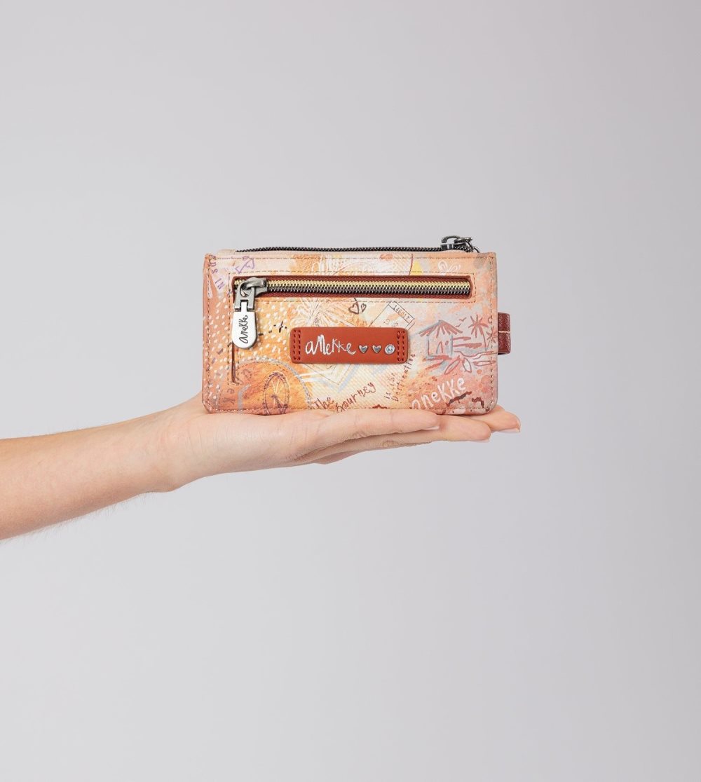 Penazenky Anekke Peace & Love Camel Rfid Card Holder Damske | 1074652-BP