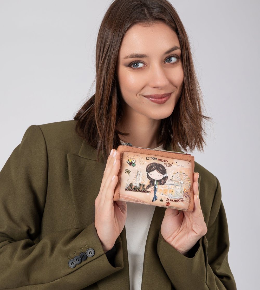 Penazenky Anekke Peace & Love Camel Small Rfid Wallet Damske | 0361985-DT