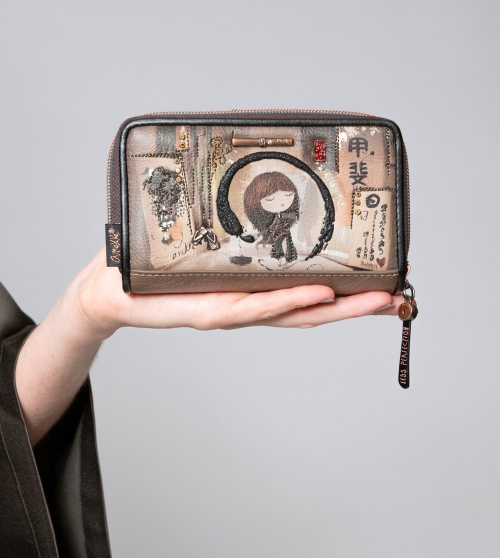 Penazenky Anekke Shoen Medium Black Rfid Wallet Damske | 8243950-ER