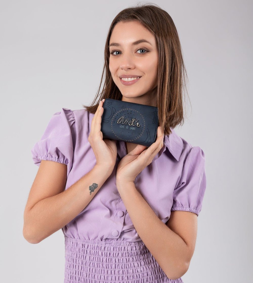 Penazenky Anekke Studio Navy Blue Small Rfid Wallet Damske | 8927654-NP