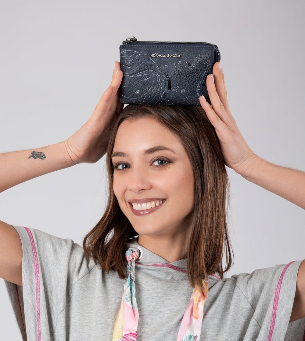Penazenky Anekke Studio Navy Blue Triple Coin Purse Damske | 5243819-FK
