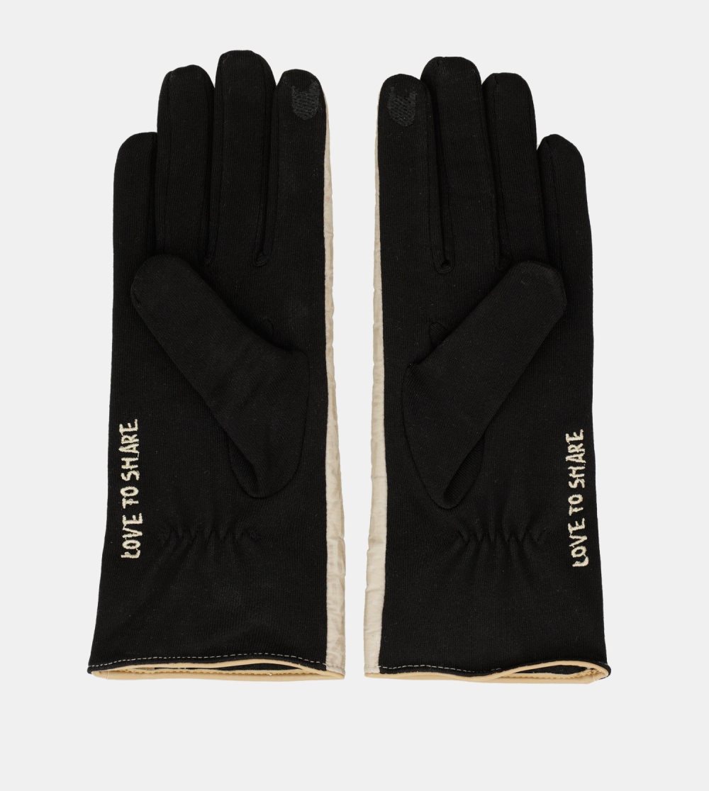 Rukavice Anekke Black And Beige Contemporary Gloves Damske | 3524786-OI