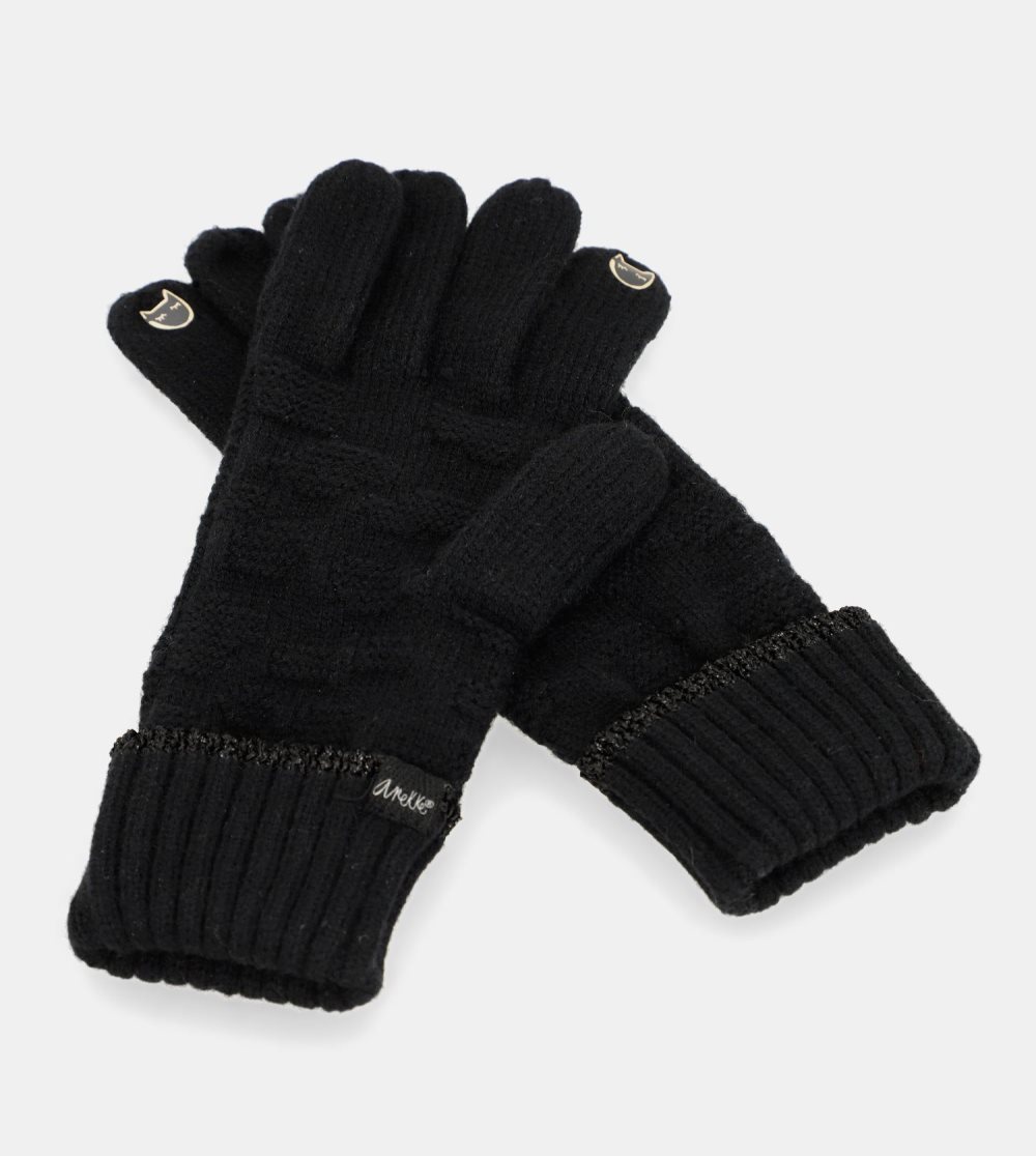 Rukavice Anekke Black Knit Gloves Damske | 6915703-WJ