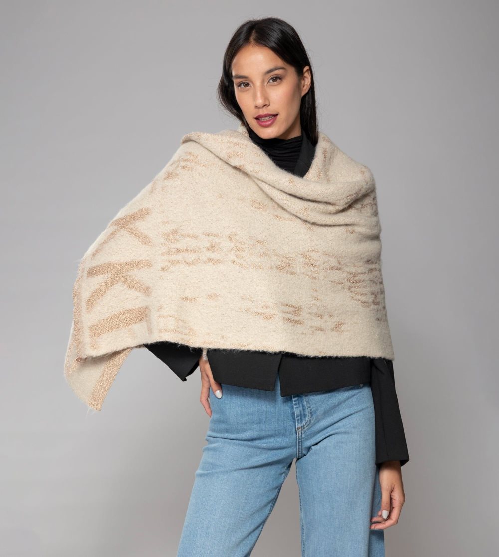 Sal Anekke Beige Logomania Scarf. Damske | 3048719-SR