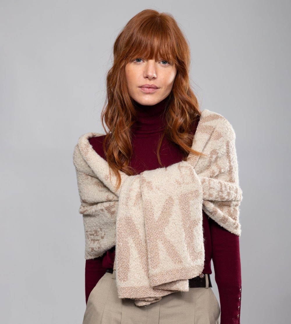 Sal Anekke Beige Logomania Scarf. Damske | 3048719-SR