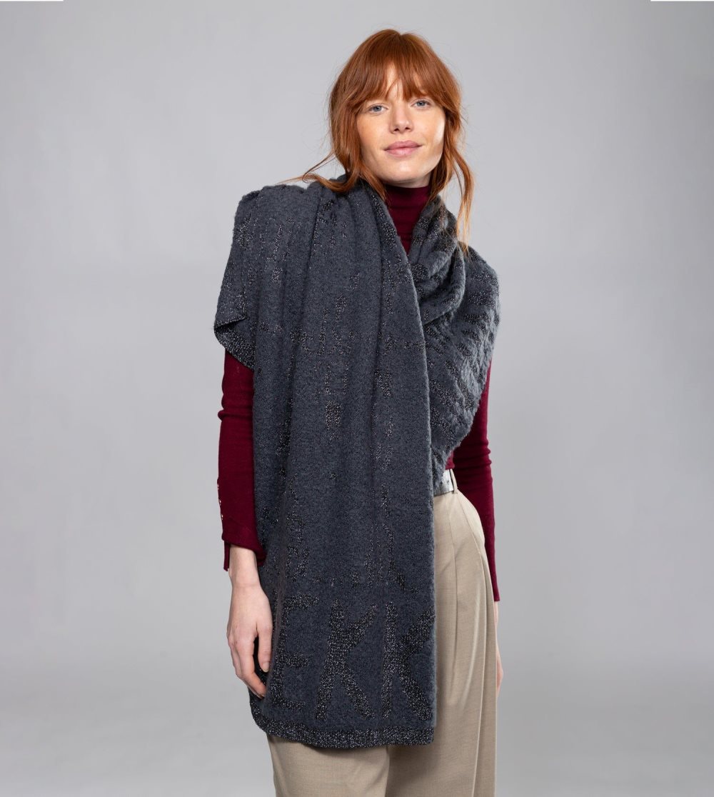 Sal Anekke Black Logomania Scarf. Damske | 0631247-NQ