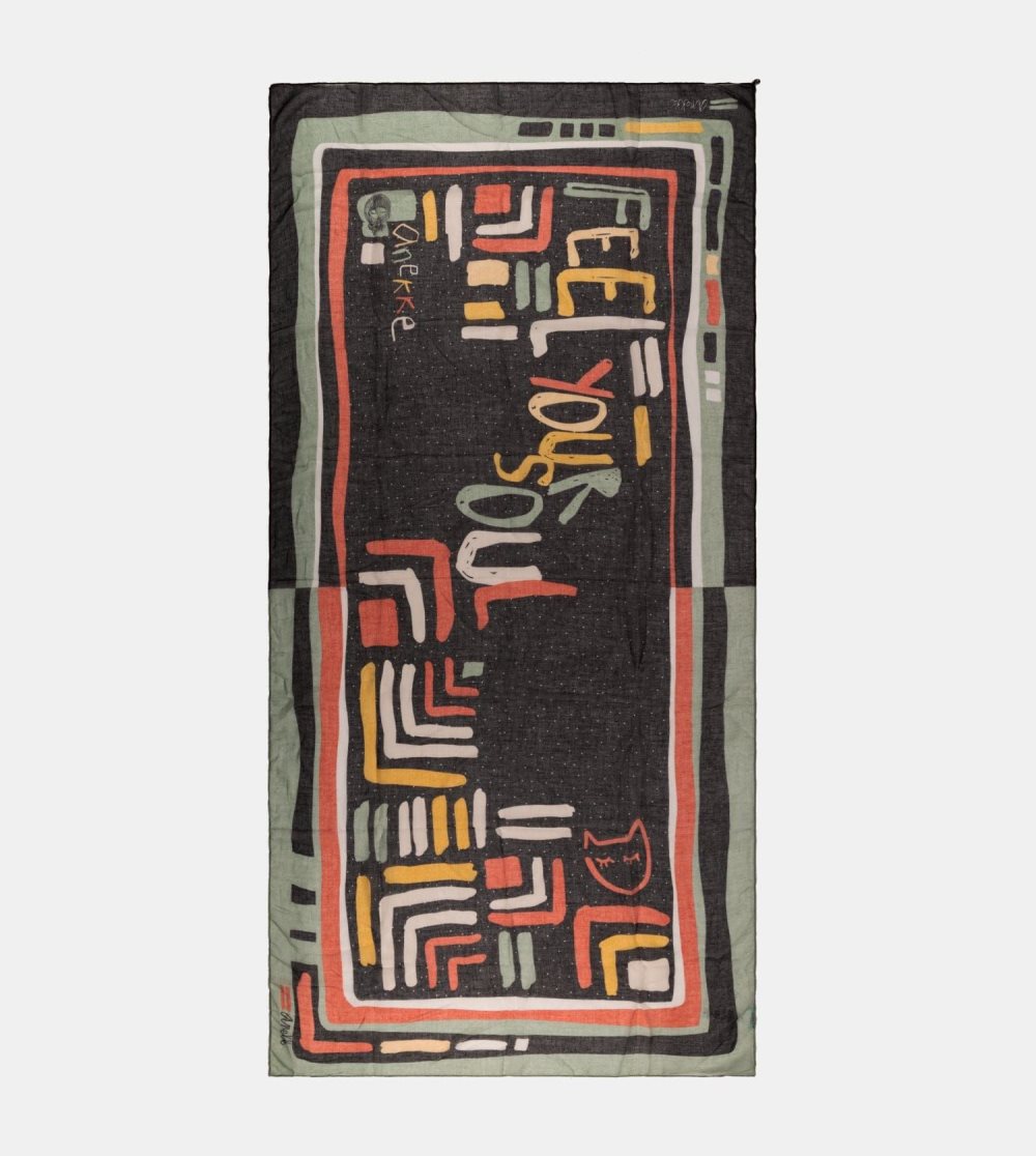 Sal Anekke Kene Black Printed Scarf Damske | 9214386-DR
